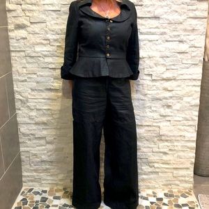 Robert Rodriguez Black Wide Leg Pant Suit